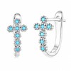 BABAMIA Turquoise Cross Hoop Earrings for Women Western Jewelry