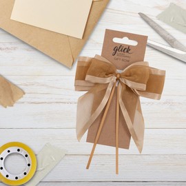Glick Designer Satin Edge Ribbon Bow, Perfect for Accessorising Gifts, 17.5 x 12 cm, Gold