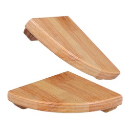 ADOCARN 2pcs Fan-Shaped Corner Shelf 6-Inch Rubberwood Wall Mounted Floating Storage Rack for Bathroom Bedroom Kitchen Organization