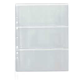 COLLECTOR 10 Pages for banknote album - Type 3 - for three notes, Folder Extra Refill Sheets Inserts or other brand banknotes album