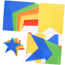 Kisangel 5pcs Landmark Mat Sports Rug Spots Sports Outside Rug Sports Exercise Markers Star Spot Marker Football Disc Vinyl Spot Markers Golf Card Holder Pentagram Child PVC Floor