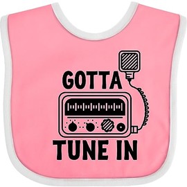 inktastic CB Ham Radio Fan Trucker Gift Baby Bib Pink and White 2e3bb