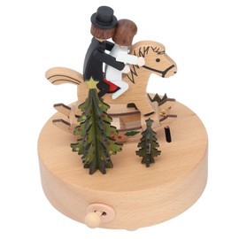 Wooden Music Box Music Melody Box Romantic Valentine's Day Gift Furniture DecorationHorse Galloping