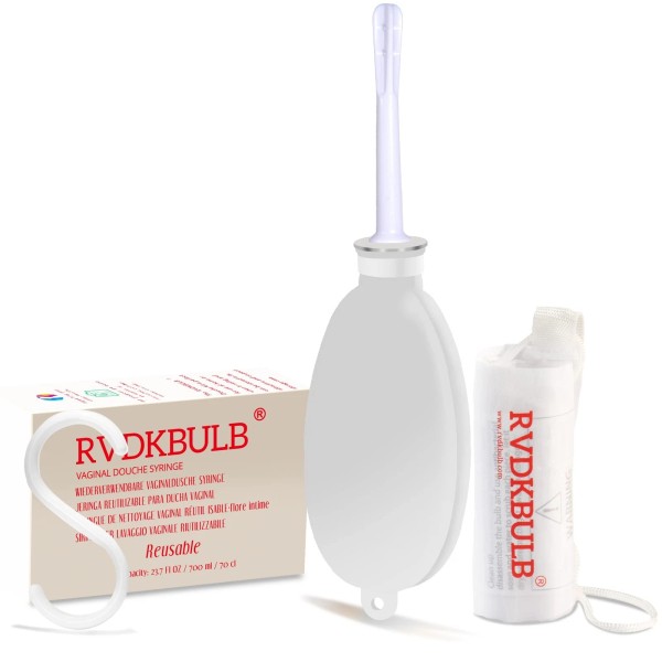 RVDKBULB Compact Silicone Douche Bag, Pocket Size Reusable Travel Douche