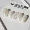 Pearl Marble Nail Tips Thumb Design Selection - Almond /