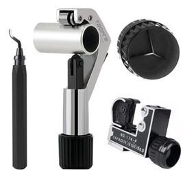 YUENTOEN Tubing Cutter Set, Heavy Duty Pipe Cutter 1/4”-1-5/8” Cutting Capacity, Mini Tube Cutter 1/8”-1-1/8” with Deburring Tool for Copper, Aluminum, Stainless Steel Tube, PVC Pipes