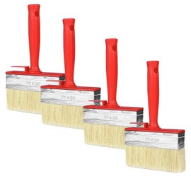 4 Stück Flächenstreicher Set, 120 x 30 mm Lasurpinsel Flachpinsel, Wandpinsel Malerpinsel Kunststoffborsten für Wand Möbel Zaun Holz Malen