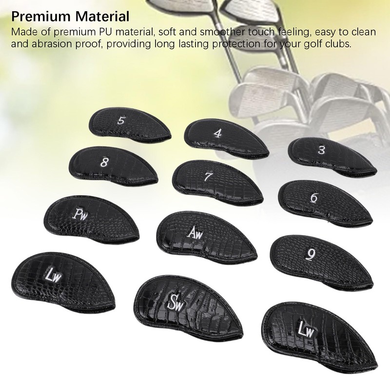 Golf Iron Head Covers, 12Pcs PU Golf Head Covers with