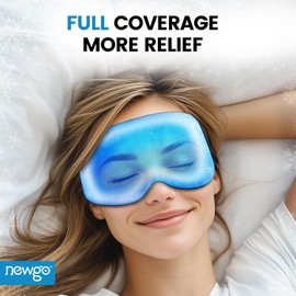 NEWGO Máscara De Ojos De Gel Refrescante 3D, Suave Y Fría, Con Terapia De Frío Y Calor Sin Presión Ocular. Ideal Para Dormir Y Aliviar La Hinchazón, Las Ojeras, La Sequedad Ocular, Los Dolores De Cabe