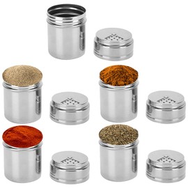 lvifloae Seasoning Bottle Travel Salt And Pepper Shakers Mini Camping Spice Kit Stainless Steel Spice Shaker With Rotating Cover Kitchen Gadget