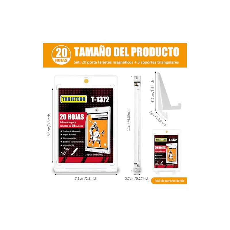 35PT Porta Tarjetas Magnéticas para Intercambio, 20 Pcs, 5 Soportes