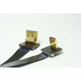 Permanent Black FPV HDMI Cable Mini HDMI Male Interface 90 Degree Angled to Standard HDMI Male Interface 90degree for brushless Gimbal handhold Gimbal dsrl Gimbal FPV Ground Monitoring FPV (50cm)