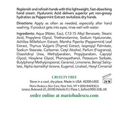 Mario Badescu Crema hidratante para manos secas y agrietadas, cuidado de manos con menta revitalizante, se absorbe rápidamente, no grasa y proporciona
