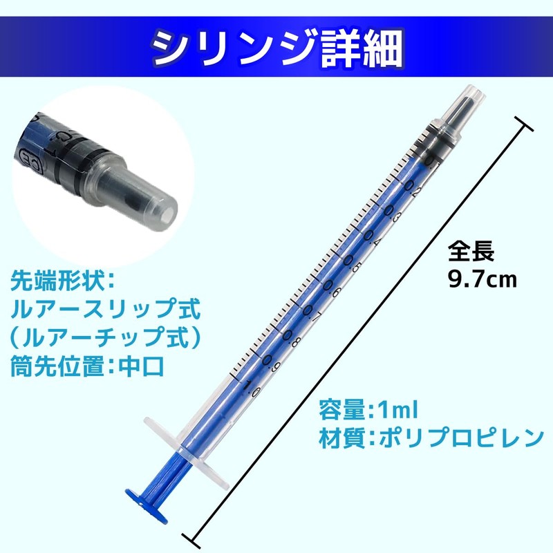 Injector 0.04 fl oz (1 ml) Syringe, 10 Pieces [Baustore]