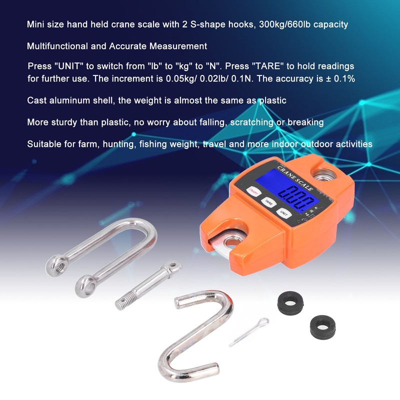 300Kg/ 660lb Industrial Crane Scale Mini Crane Digital Hanging Scale