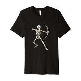 Skeleton Archer Archery Bow and Arrow Premium T-Shirt