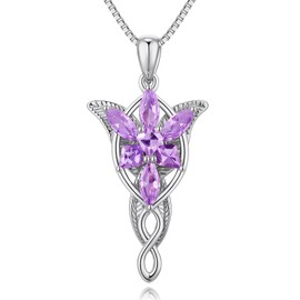 Jiahanzb Arwen Evenstar Necklace Arwen Necklace Evernstar Necklace LOTR Arwen Necklace Purple Arwen Necklace Womens Arwen Evenstar Necklace Elvish Jewelry for Women CZ Arwen Evenstar