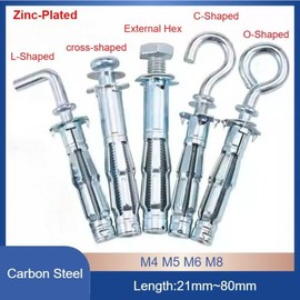 아연 도금 중공 벽 앵커 석고보드 확장 볼트 드라이월/중공 M4 [05 crossshaped] Zinc-Plated Hollow Wall Anchor Drywall Expansion Bolt M4 [05 Cross-Shaped]