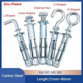 아연 도금 중공 벽 앵커 석고보드 확장 볼트 드라이월/중공 M4 [05 crossshaped] Zinc-Plated Hollow Wall Anchor Drywall Expansion Bolt M4 [05 Cross-Shaped]