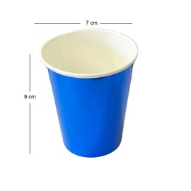 Lizzy Metallic Paper Cups | 10pk Disposable Drinking Tableware Cups for Christmas,Birthday,Weddings, Anniversary, Picnics BBQs Party (Blue, 20)