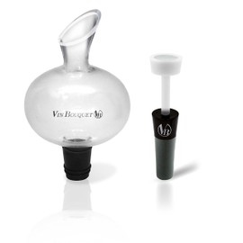 VB VIN BOUQUET Decanter and Vacuum Stopper Wine Set, Crystal, Black, 0 cm, 2