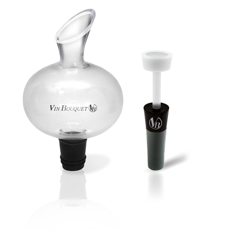 VB VIN BOUQUET Decanter and Vacuum Stopper Wine Set, Crystal,