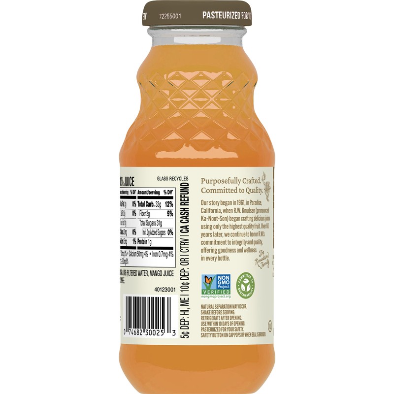 R.W. Knudsen Just Mango Juice, 8 fl oz (12 Pack)