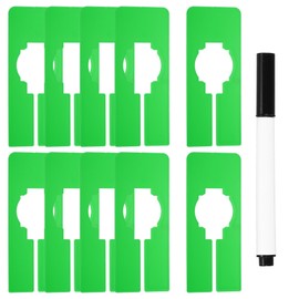 uxcell Clothes Dividers,10 Pack Rectangle Closet Rack Dividers Clothing Rack Size Dividers Blank Labels with Marker Pen Writable & Reusable for Hanging Clothes Sorting Size, Green
