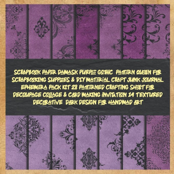 scrapbook paper damask purple gothic pattern queen for scrapbooking supplies