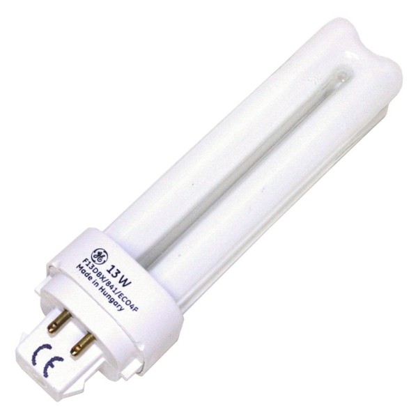 (20 Pack) GE 97597 - F13DBX/841/ECO4P - 13 Watt Quad-Tube CFL Light Bulb, 4 Pin, 4100K