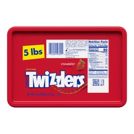 TWIZZLERS Twists Strawberry Flavored Licorice Style, Chewy Candy Tub, 5 lb