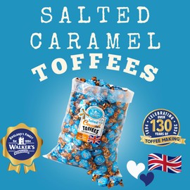 Walkers Nonsuch Salted Caramel Toffees Bulk Bag 88.18 Oz (2.5kg) - British Chewy Butter Toffee Candy with Anglesey Sea Salt, Individually Wrapped English Sweets Gift Pack, Imported from UK