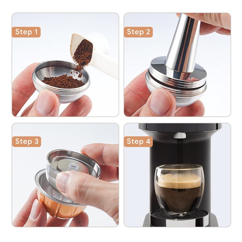 BENFUCHEN Stainless Steel Reusable Vertuo Capsule Compatible With VERTUO NEXT+EMPTY