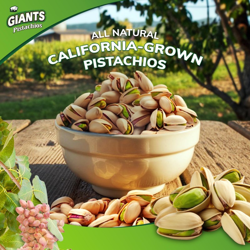 GIANTS Dill Pickle Pistachios - Healthy Snacks, In Shell Pistachios