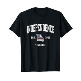 Independence Missouri MO Vintage American Flag Sports Design T-Shirt