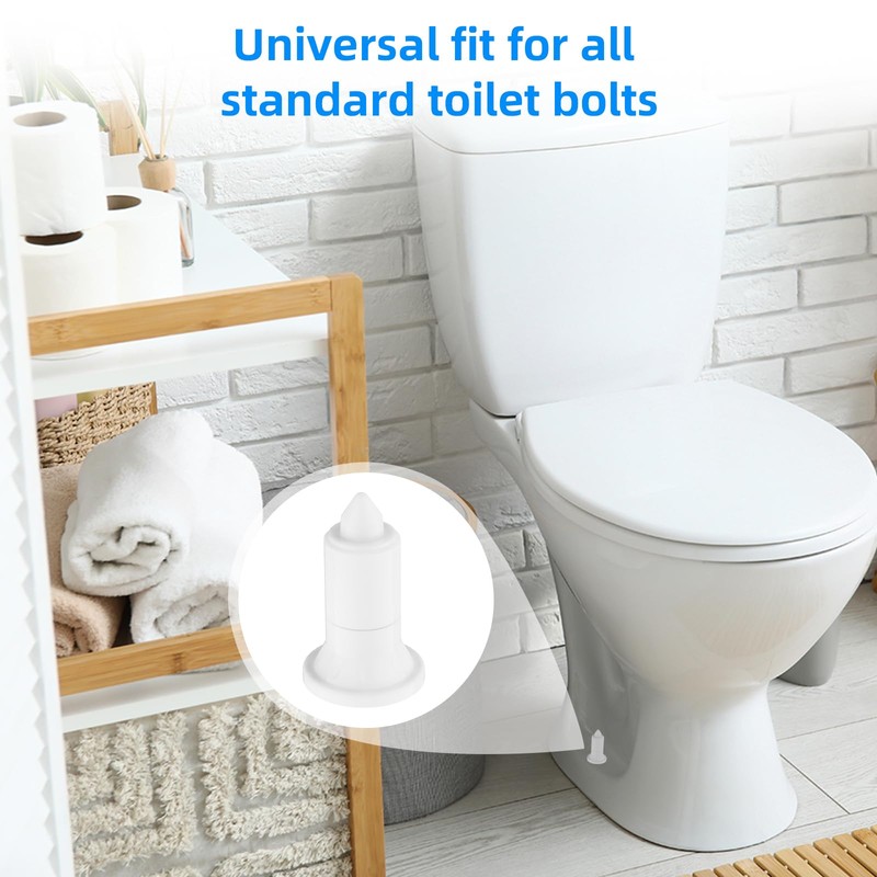Toilet Bolt Covers Decorative, No Screw Cutting Required,Push-to-Install Universal Toilet