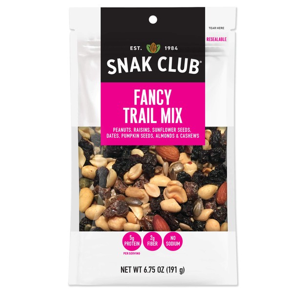 Snak Club All Natural Fancy Trail Mix, Non-GMO, 6.75-Ounces, 6-Pack