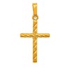 JewelStop 14K Solid Yellow Gold Shiny Cross Charm Pendant