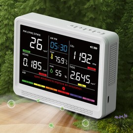 bonoch 16 in 1 Air Quality Monitor Indoor Real-Time Wildfire CO2 Monitor
