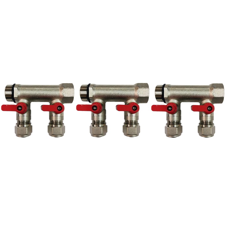 6 Loop Plumbing Manifold w/ 3/4" trunk & 1/2" pex