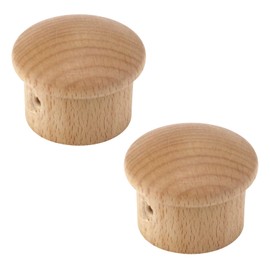 KUMGROT 2pcs Wood Curtain Rod Cap Finials Decorative Window Curtain Rod Finials for Bedroom Linving Room Fit for 27-29mm/1.1-1.2 Inch Inner Dia Rod