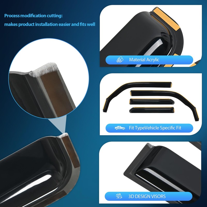 Nilight Durable Rain Guards for Toyota 4Runner 2010 2011 2012
