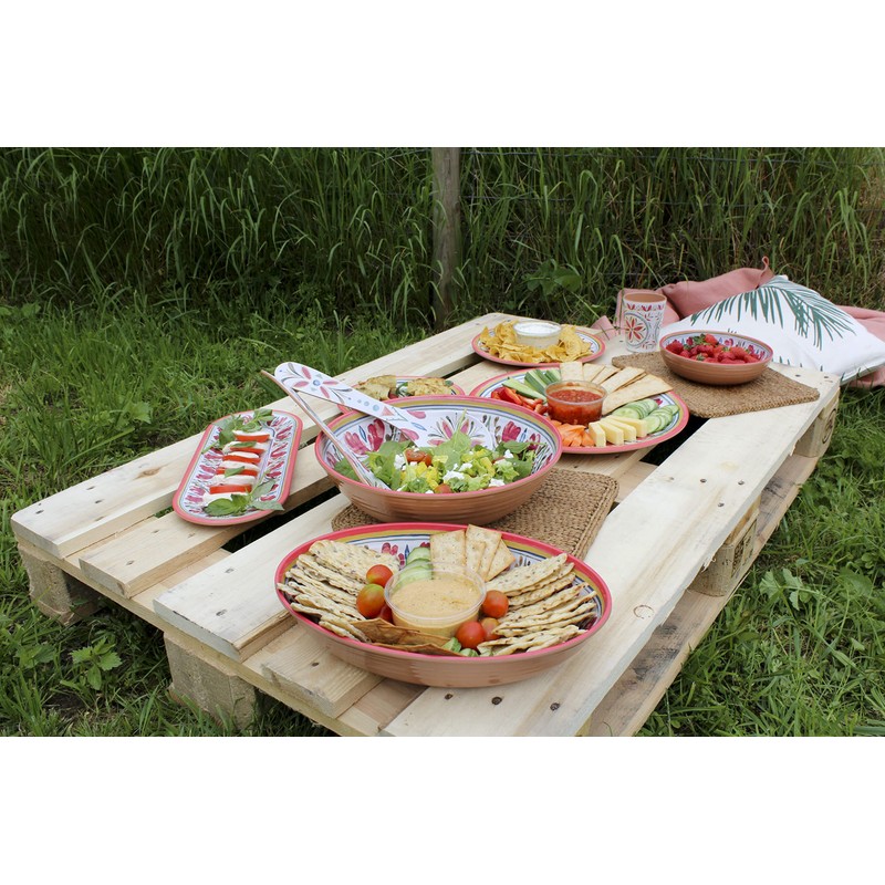 Purely Home Mediterranean - Outdoor/Camping/Picnic - Melamine/Plastic Oval Serving Bowl