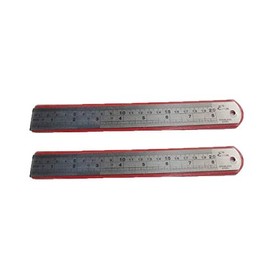 XMHF 2 Pcs 8 inch / 20 cm Stainless Steel Ruler, Metal Ruler with Conversion Table
