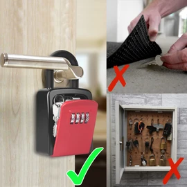 Key Lock Box, [No Installation Require] Diyife for Keys with Removable Shackle, 5 Keys Capacity, Weatherproof 4-Digit Combination Key Safe for Home Garage AirBnb Office (Red)