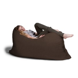 Jaxx Pillow Saxx 5.5-Foot - Huge Bean Bag Floor Pillow and Lounger, Chocolate