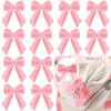 Maxdot 12pcs Pink Bow Napkin Rings Velvet Bow Tie Napkin