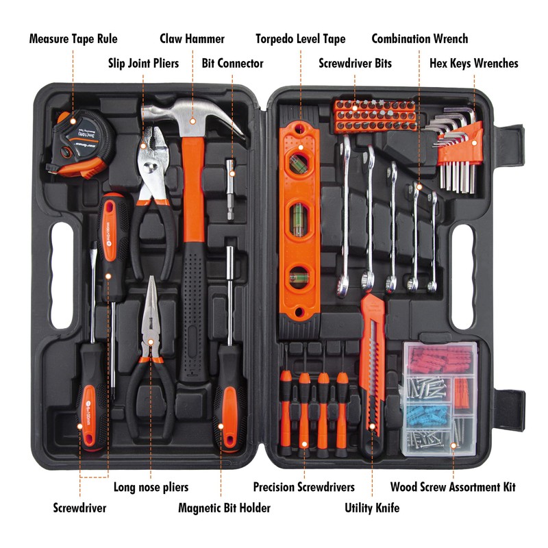 CARTMAN Tool Set General Hand Tool Kit with Plastic Toolbox