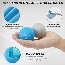 Kvyhszy Stress Balls Tri-Density Hand Therapy Exercise Balls for Adults Grips Strength Training Squeeze Ball for Kids