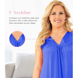 Exquisite Form Women's Coloratura Sleeveless Short Gown, Rocky Blue, X-Large